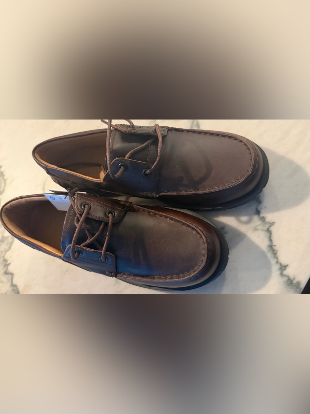 Zara Kids Brown Moccasin-Style Lace-Up Shoes
